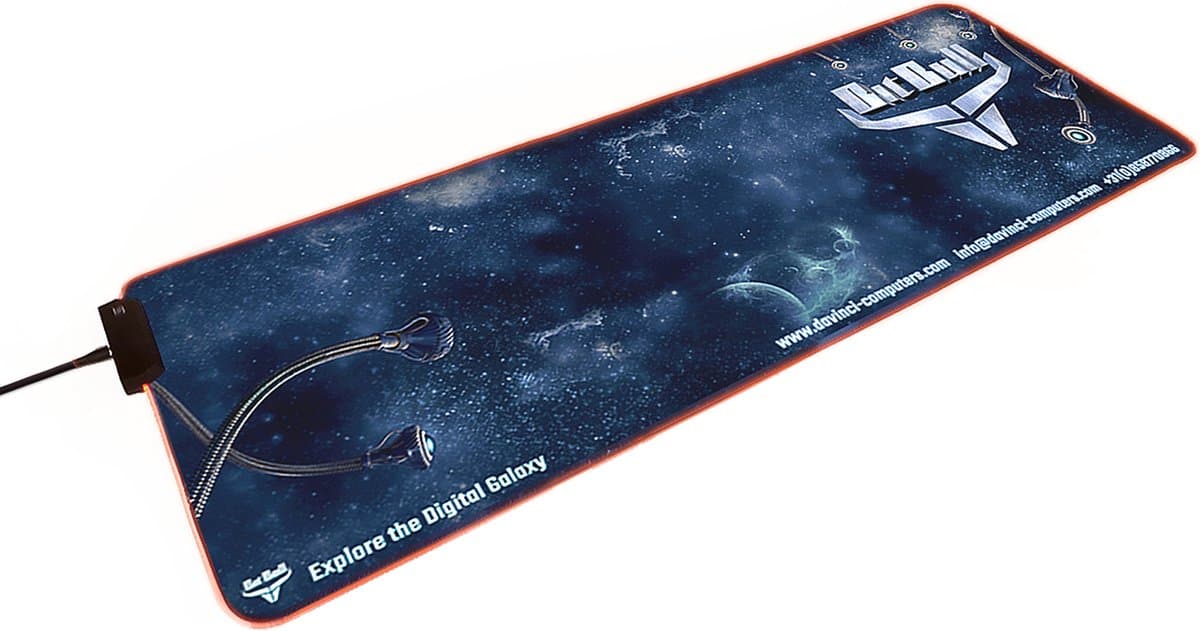 XXL RGB Muismat Groot Extra Dik 3mm Zwart - 800x300 / 80x30 - Gaming Mousepad (Toetsenbord en Muis passen hierop) - Hoge kwaliteit met Anti-Slip, Ongevouwen verstuurd! - BitBull Space Eye Opdruk