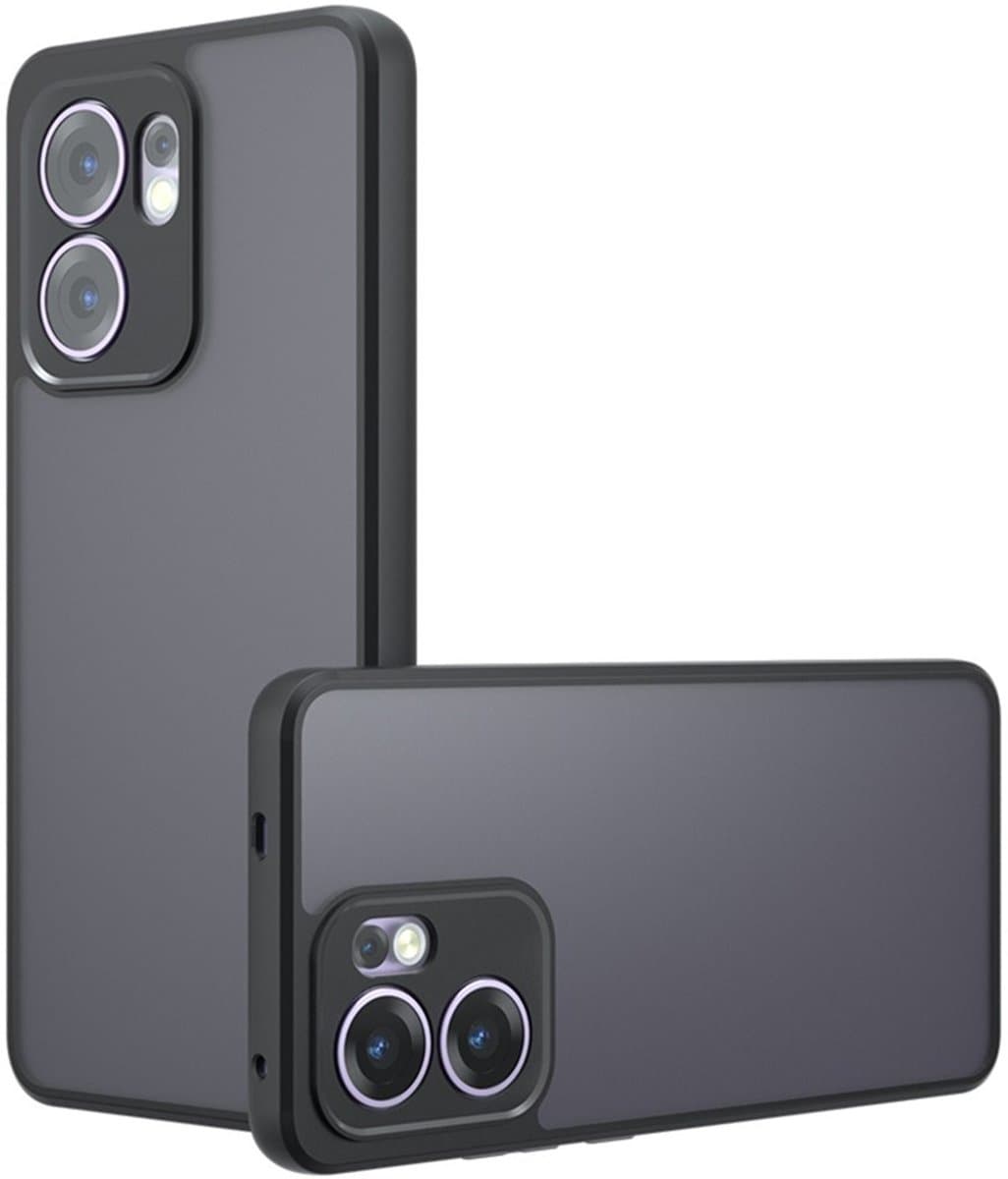Coverup Hoesje - Geschikt voor OPPO Reno13 F / FS 5G Hoesje - Coverup Mat Transparante Back Cover met Camera Cover - Zwart