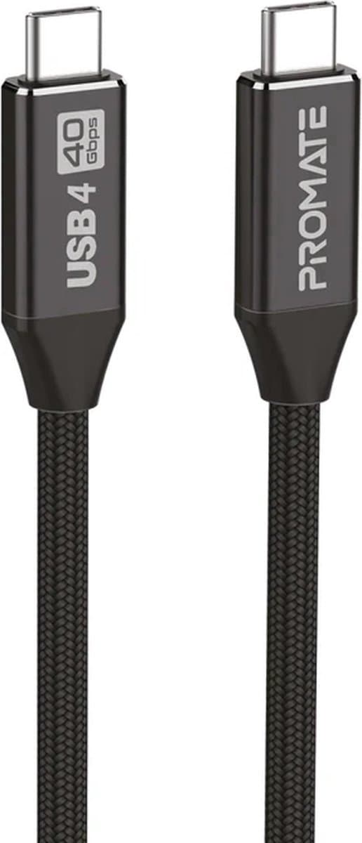 ProMate® USB4 Kabel met UHD 8k 60Hz, 240W PD, 40Gbps Gegevenssynchronisatie en Thunderbolt 4 Compatibiliteit, PrimeLinkC40-2M, IMac, MacBook, Laptop, TV, Video, Audio, Data Sync..