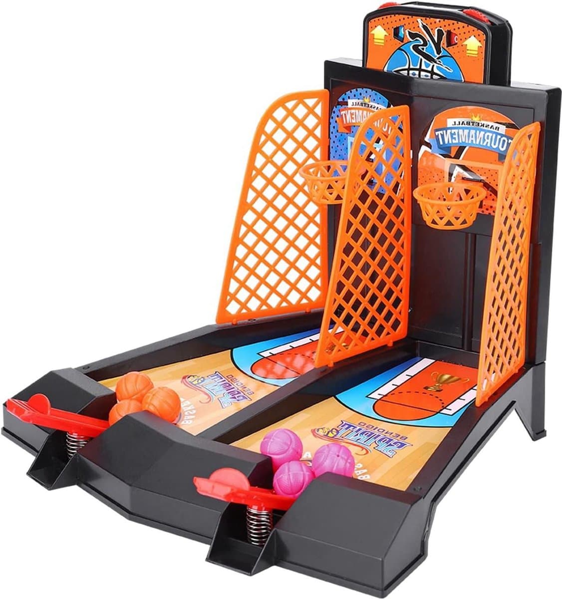 Basketball Shooting Game 2-Player Kids Tabletop Arcade Game - Desktop Intelligence Toy Set with 6 Balls .