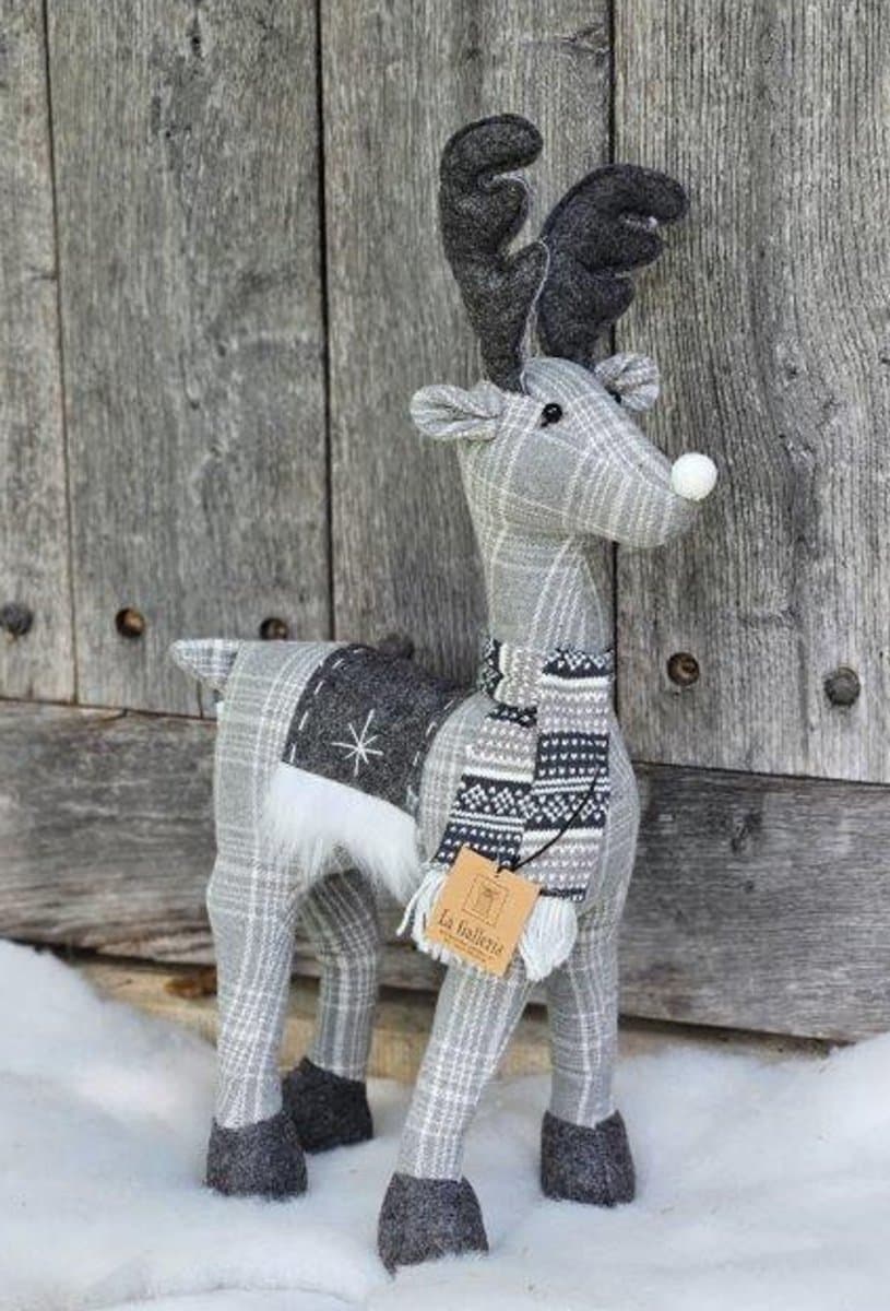 La Galleria - Staand hertje grijs H50cm Kerstdecoratie