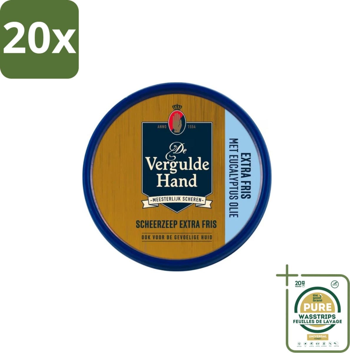 20 x Vergulde Hand - Scheerzeeptablet - Extra Fris - 75 gr - Grootverpakking - Koffiezetapparaat