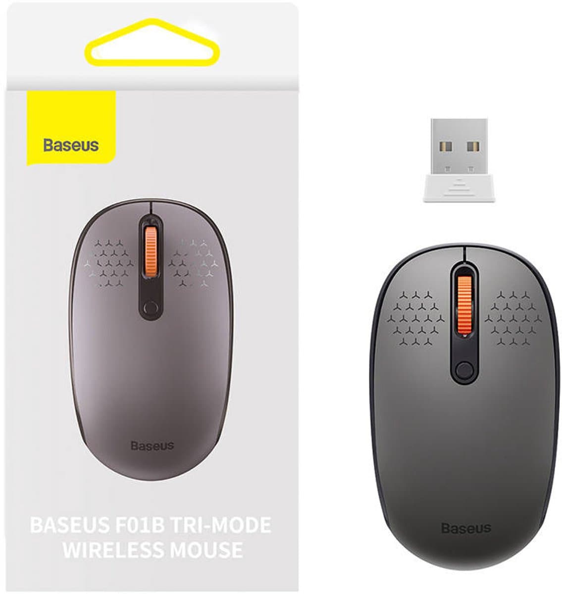 Baseus Draadloze Muis F01B Tri-Mode Voor Laptop Computer 2.4G Bt 5.0
