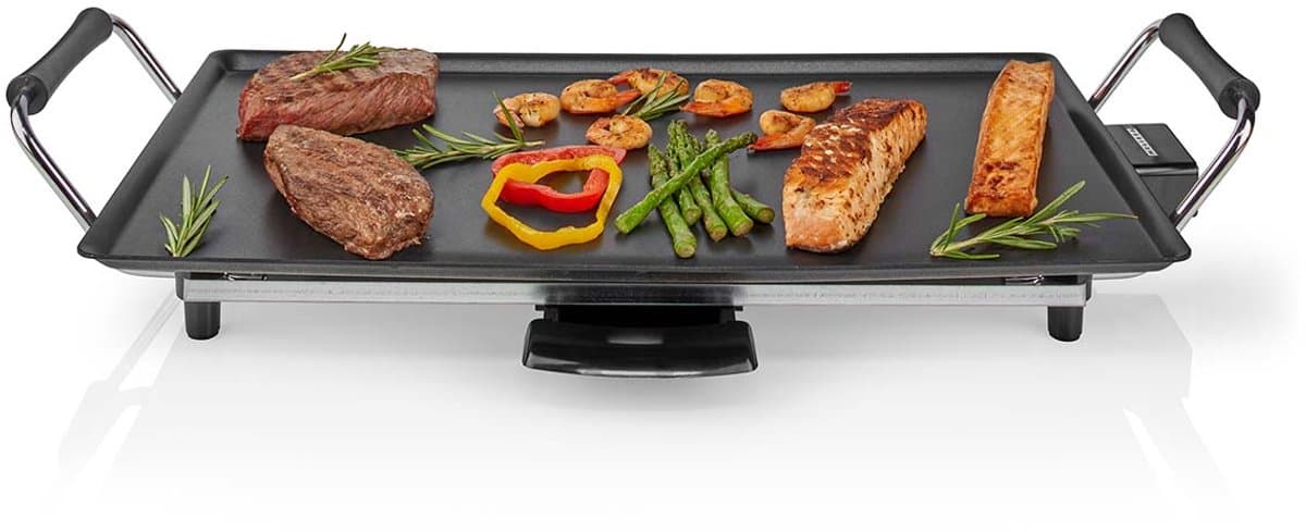 Melissa Grillplaat - Teppanyaki Bakplaat XL 47.5x26.5 cm - 2000W - Regelbare thermostaat - 4-6 personen - 16300029 - Zwart