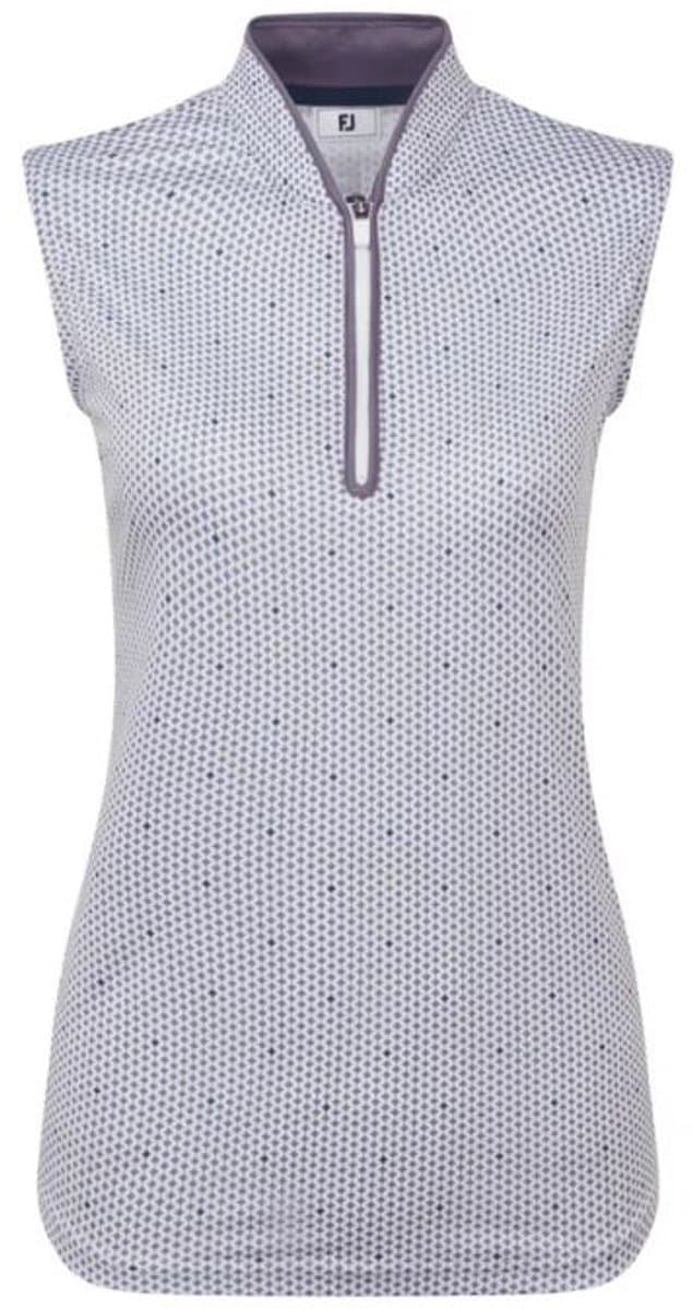 Footjoy Dames Front Tank Print Wit Lila