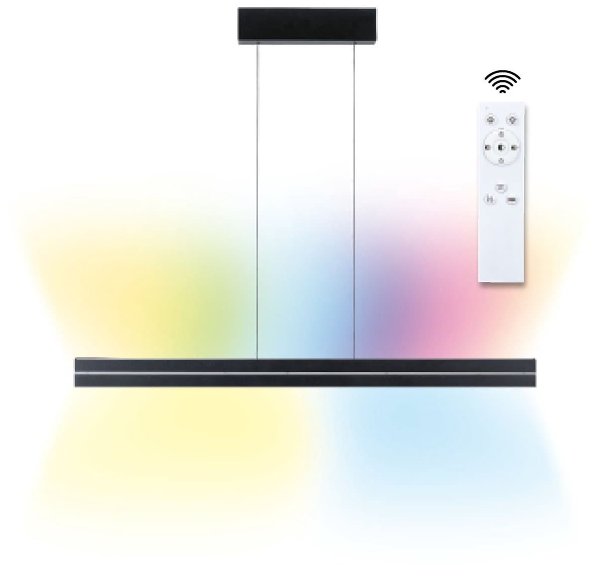 LED-hanglamp Raiko RGBW+ dimbaar 1400lm / 240lm 19W / 6W Zwart