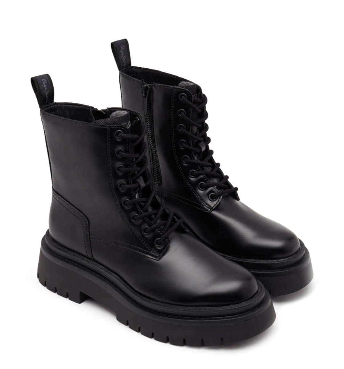 Pepe Jeans Queen Bass - Dames Enkellaarsjes - Zwart - Maat 40