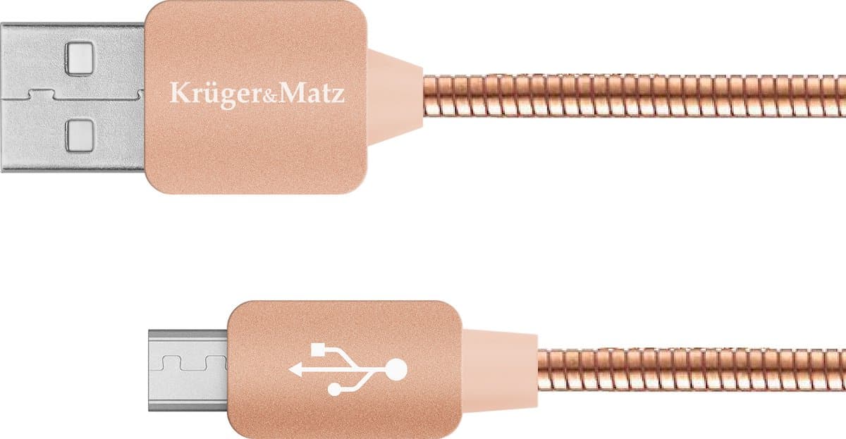Kruger&Matz USB naar Micro USB Kabel 1m - Goud
