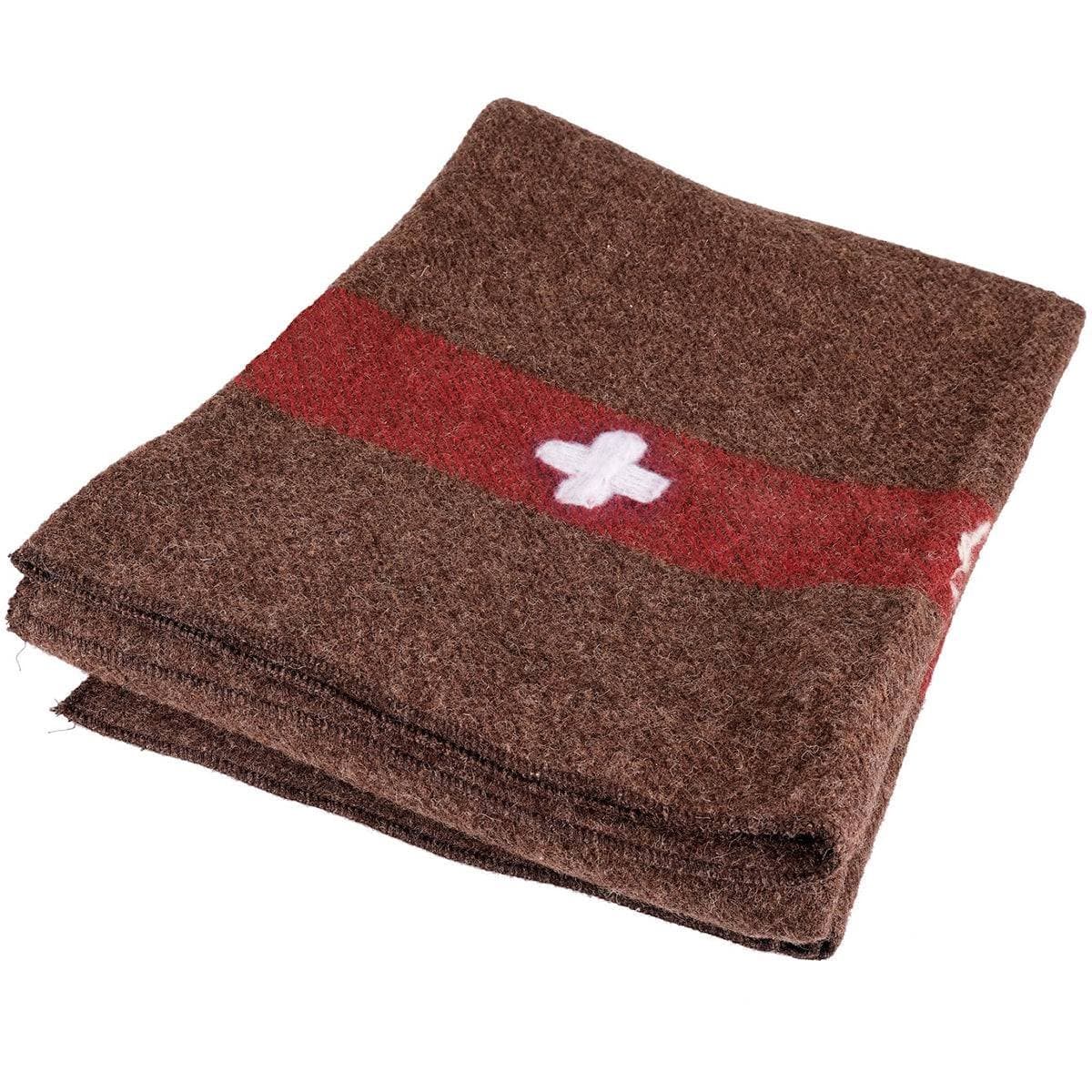 Wollen Zwitserse deken, Bruin 140x200 plaid, bedsprei, reisdeken 100% wol