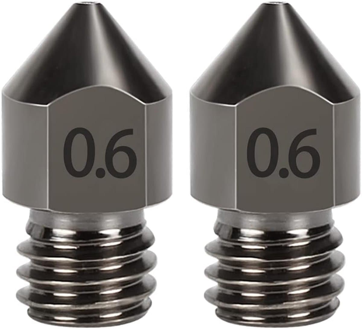 Hardmetalen 3D Printer Nozzle MK8 0.6mm voor 1.75mm Filament