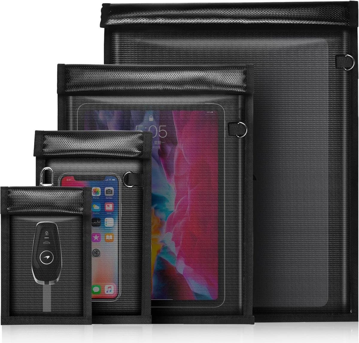 4-Pack Signaalblokkerende Faraday Tassen voor Telefoons, Tablets en Autosleutels