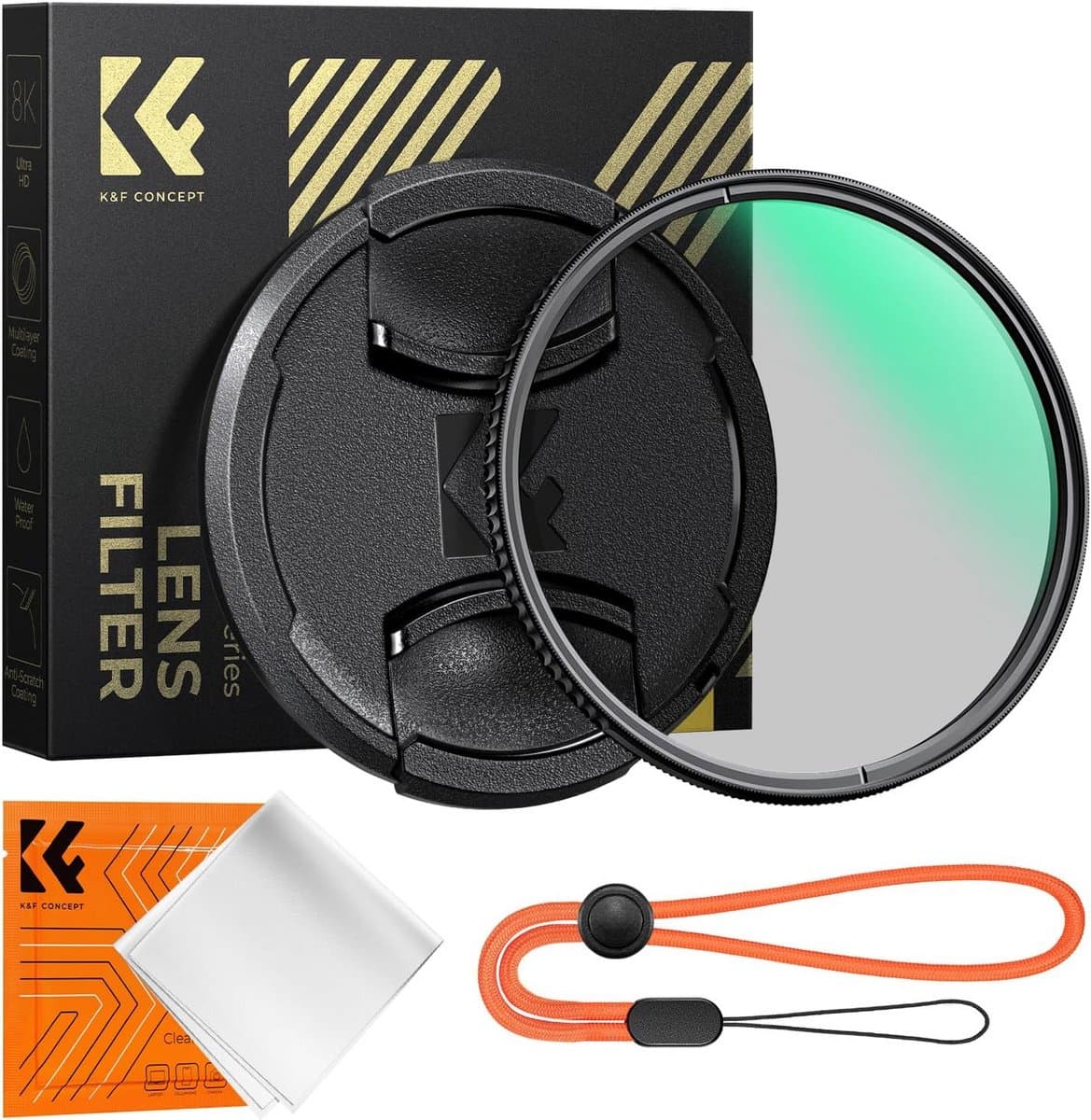 Rond Polarisatiefilter 82mm voor Camera Lens met Lensdop en Poetsdoek