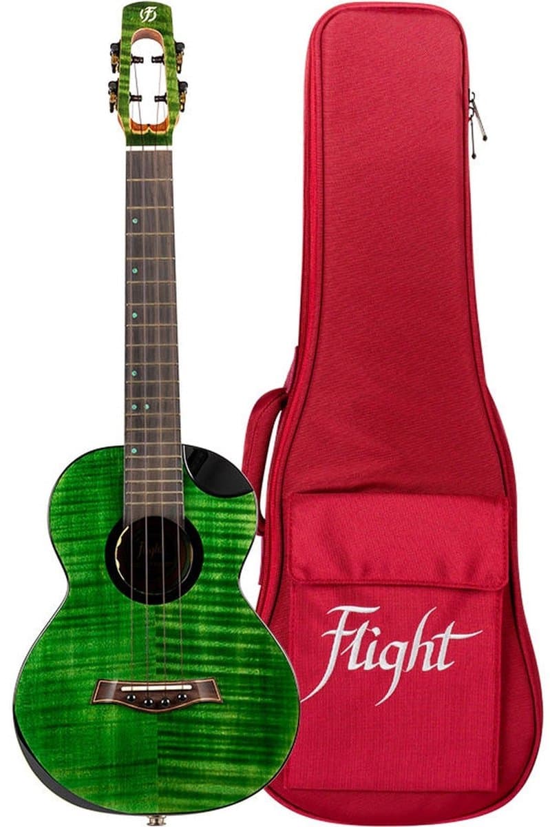 Flight Royal Series Comet EQ-A Tenor Green elektrisch-akoestische ukelele met deluxe gigbag