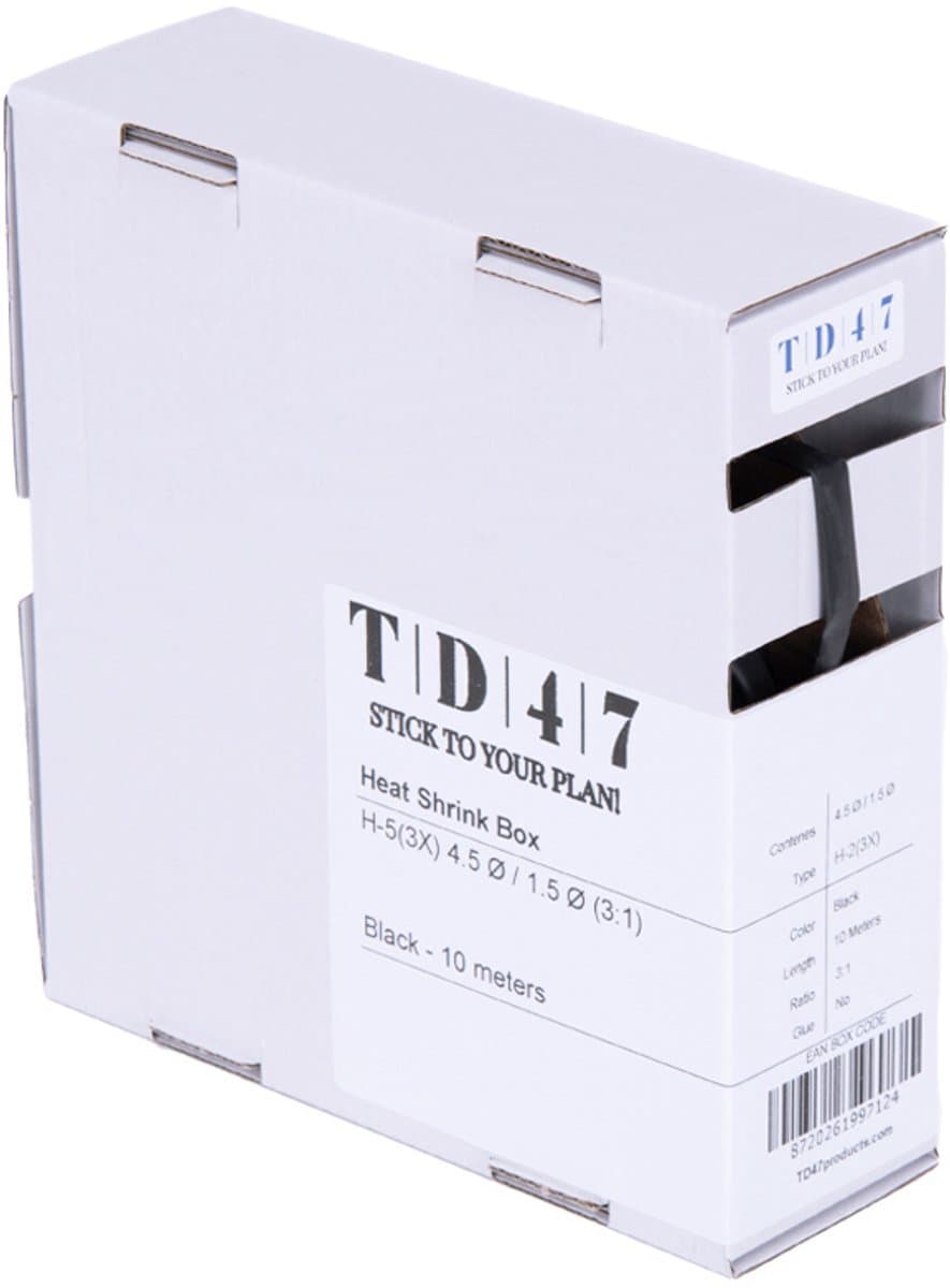 TD47 Krimpkous Box H-2(3X) 4.5Ø / 1.5Ø 10m - Zwart
