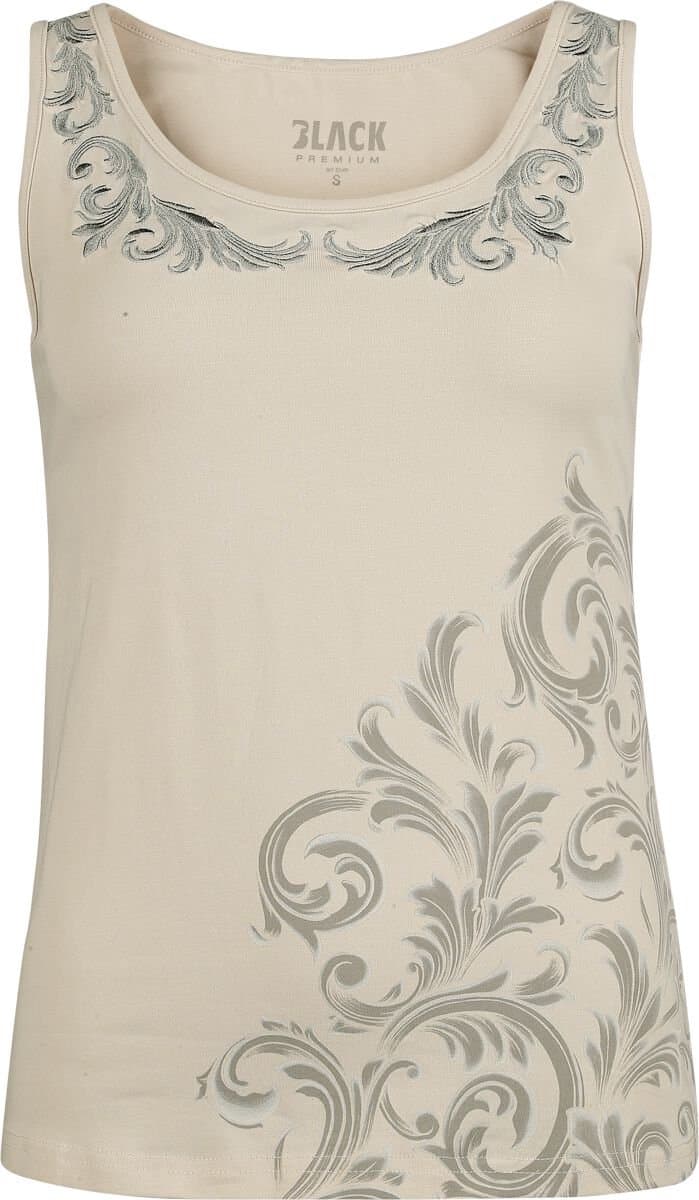 Black Premium by EMP beige top met borduursel - Dames - L