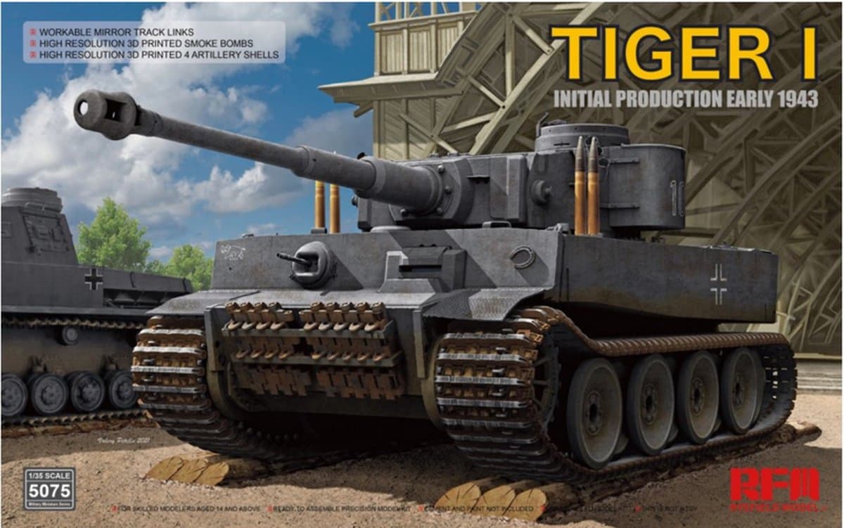 Rye Field Model Modelbouwpakket Militaire voertuigen - 5075 Tiger I Initial Production Early 1943 Plastic - 1:35 - Modelbouw