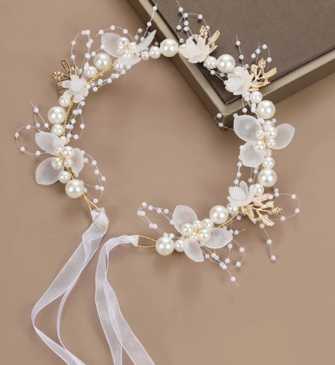 Bruidsmeisje Tiara - bridesmaid haarband - bruids haaraccessoires - haar kralen - parels - Wit 1 stuks