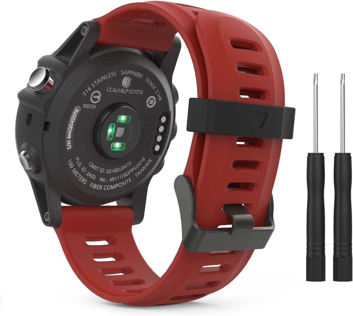 Zachte siliconen horlogeband voor Garmin Fenix 3, Fenix 5X, D2 Delta PX en Descent MK1, comfortabele en duurzame vervangband