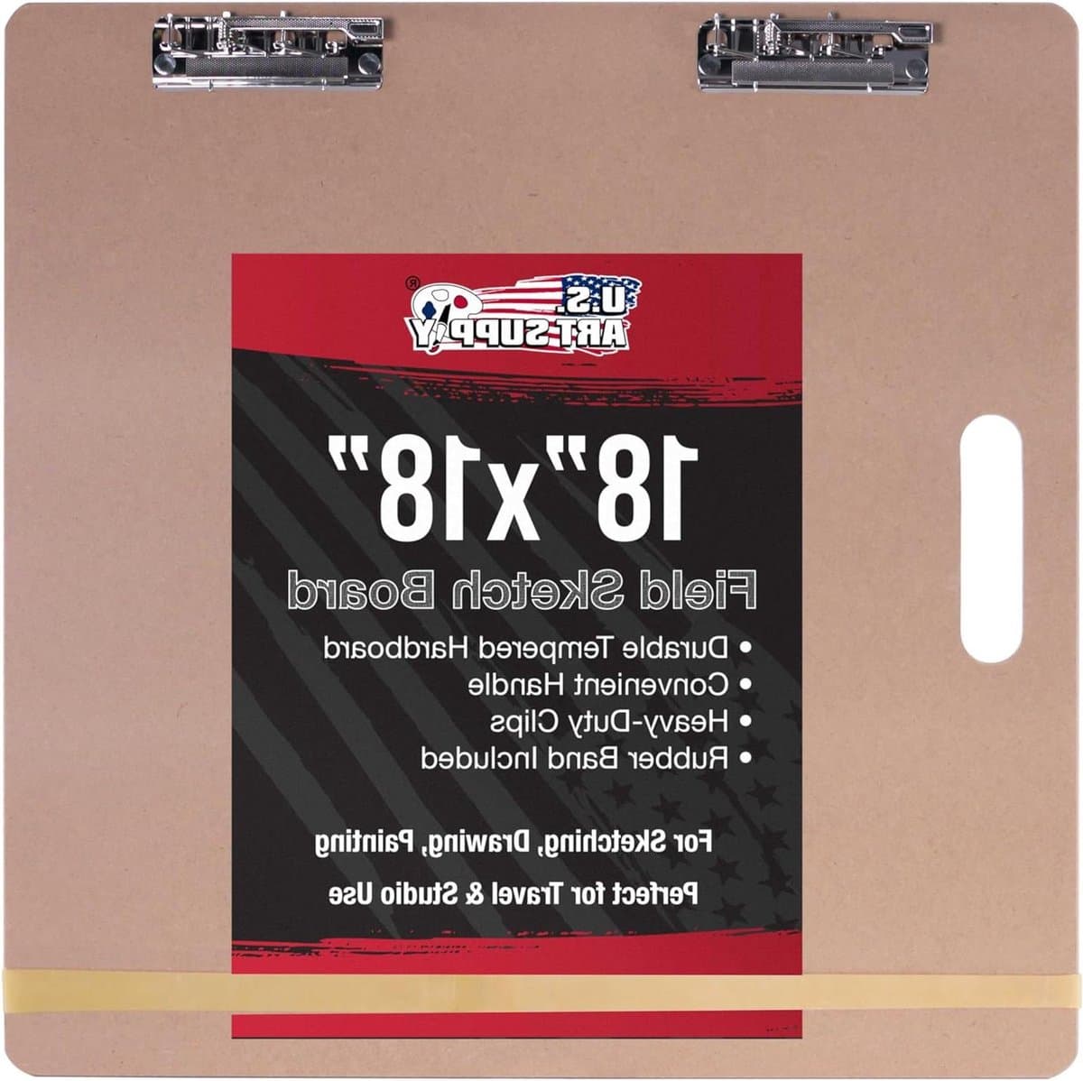 Tekentablet Tekenplank - Schetsbord Studio - Tekenen Buiten Huis - Met Stevige Clip - 45.72 x 45.72 cm - Bruin