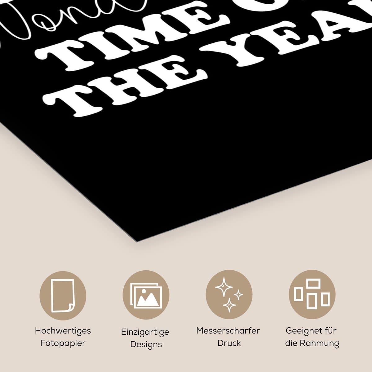 Poster Kerst - It's the most wonderful time of the year - Spreuken - Quotes - 60x80 cm - Kerstmis Decoratie - Kerstversiering - Kerstdecoratie Woonkamer - Kerstversiering - Kerstdecoratie voor binnen - Kerstmis