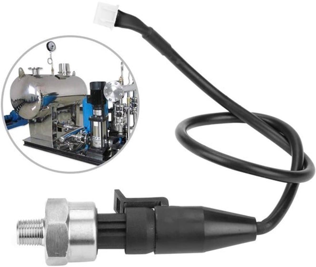Druksensor 150 Psi - 1/8 NPT - 5V - Roestvrij Staal - Lucht Druksensor - Water/Olie/Fuel/Gas - IP67 Veiligheidsklasse - Druktransducer