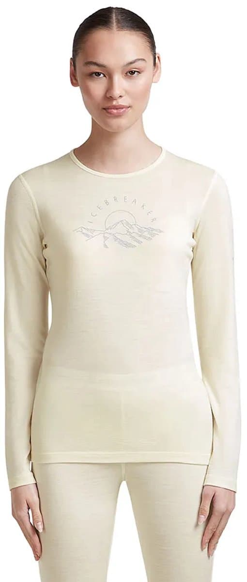 Icebreaker 200 Oasis Sunrise Summit Lange Mouwen Basislaag Beige XL Vrouw