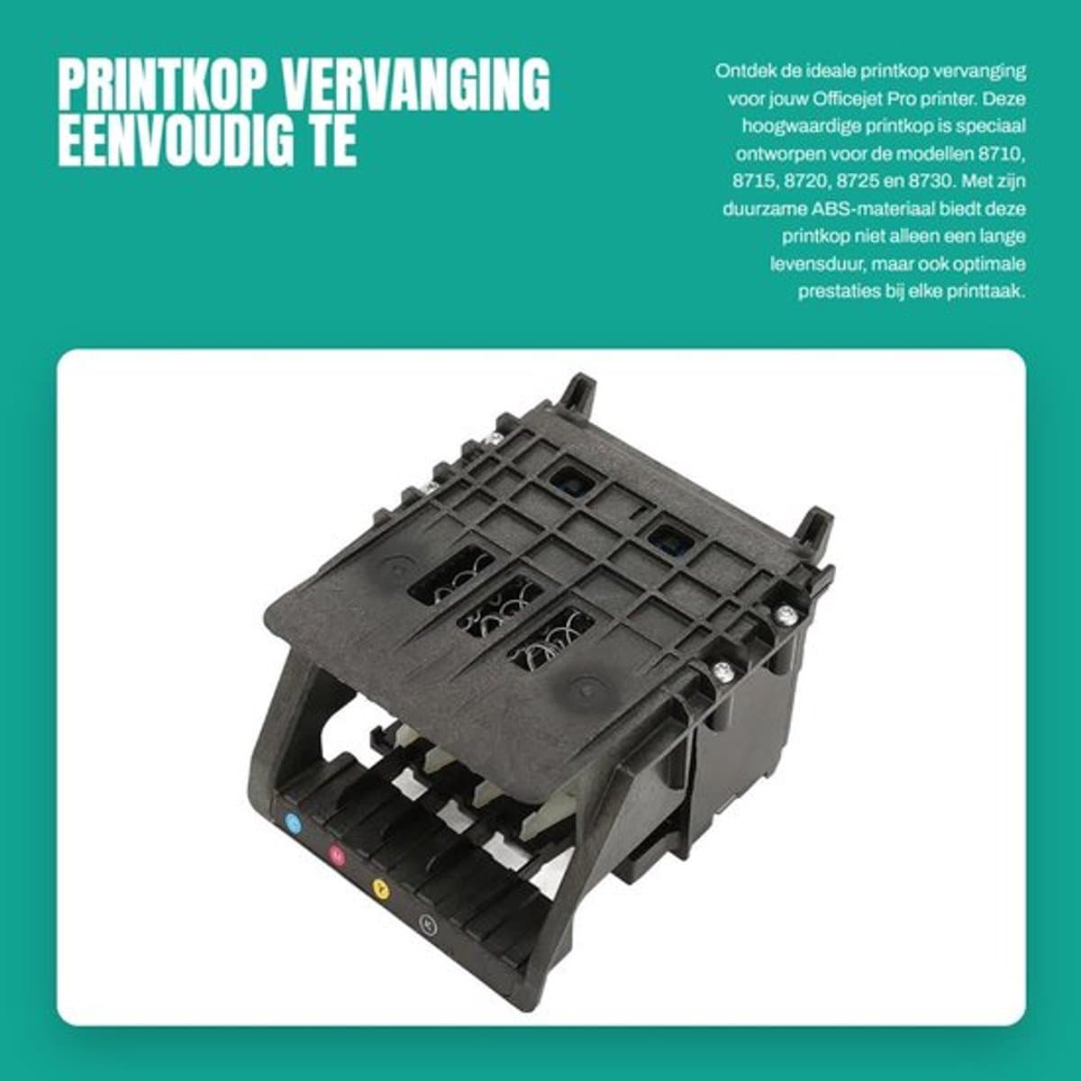 Printerkop Vervanging - Compatibel met Officejet Pro 8710/8715/8720/8725/8730 - ABS-Materiaal - Eenvoudig te Installeren - Duurzaam - Lange Levensduur - Printkoppen