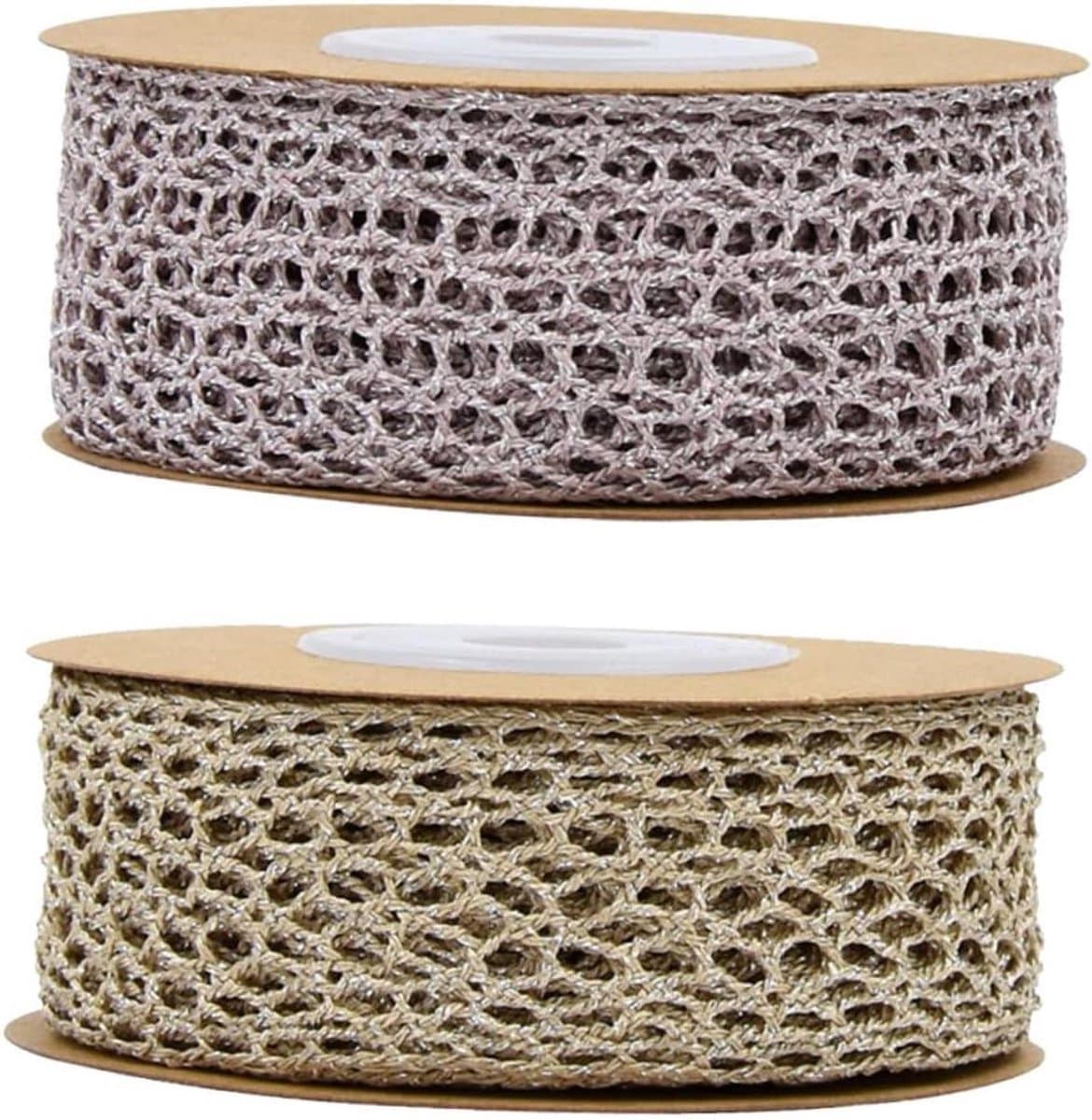 Lint Touw - Gaas Lint Strik Lint - Handmaken Decoratie - Mesh Gevlochten - 450 cm - Dieproze