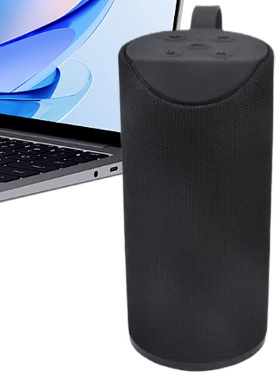 Draagbare Draadloze Speaker - Bluetooth Speaker - Muziek Luisteren Onderweg - Rijke Bas en Stereo - 6.6x6.6x15.2cm - Zwart