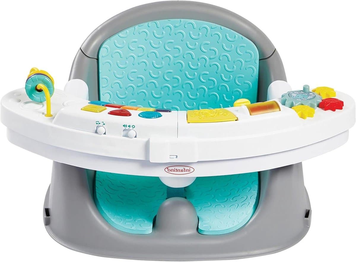 Ontdekkingsstoel en Stoelverhoger - Activiteitentafel Baby - Interactief Spelen - 3-in-1 Meegroeifunctie - 43 x 23 x 43 cm - Veelkleurig