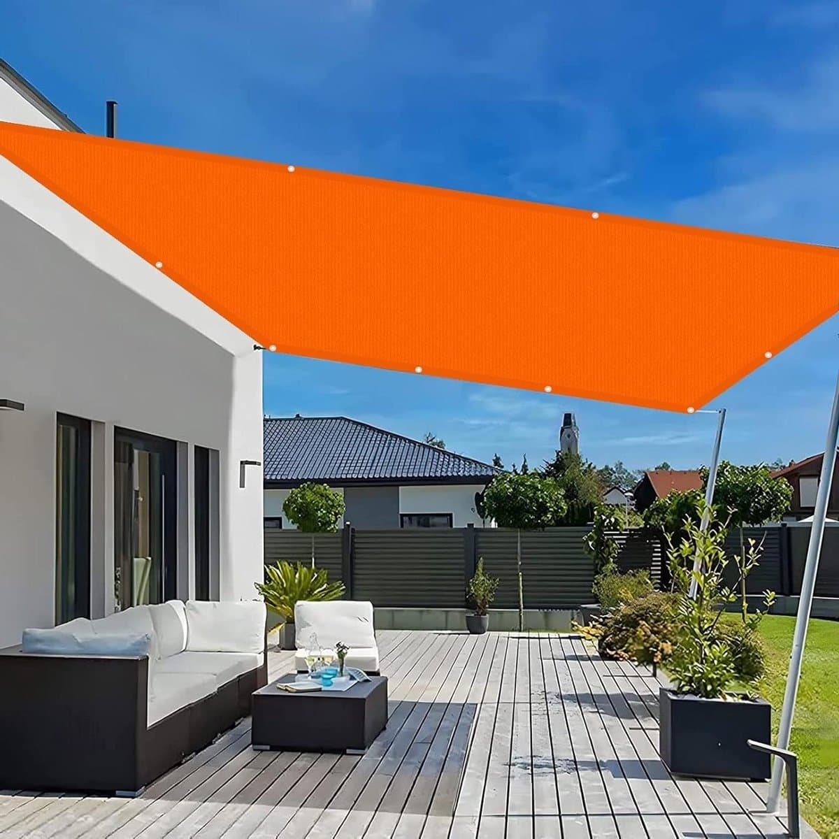 UV Blokkeer Luifel - Terras Zonnezeil - Buiten Ontspannen - 95% Waterdicht - 14 x 32 m - Grijs