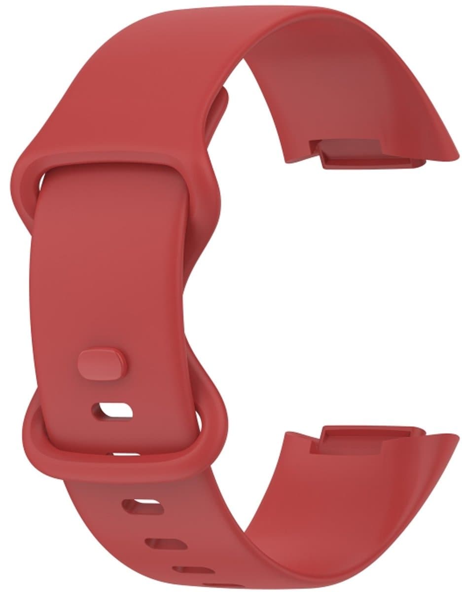 Voor Fitbit Charge 5 monochromatische silicagel om horlogeband te vervangen Size: groot formaat (rood)