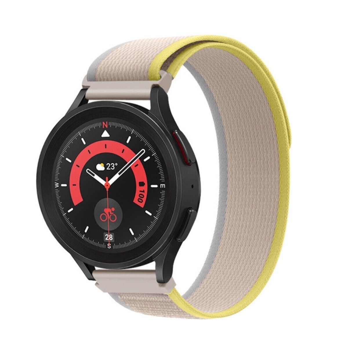 Voor Garmin Venu 2 Plus / Sq 2 20 mm universele lus nylon horlogeband (beige wit)