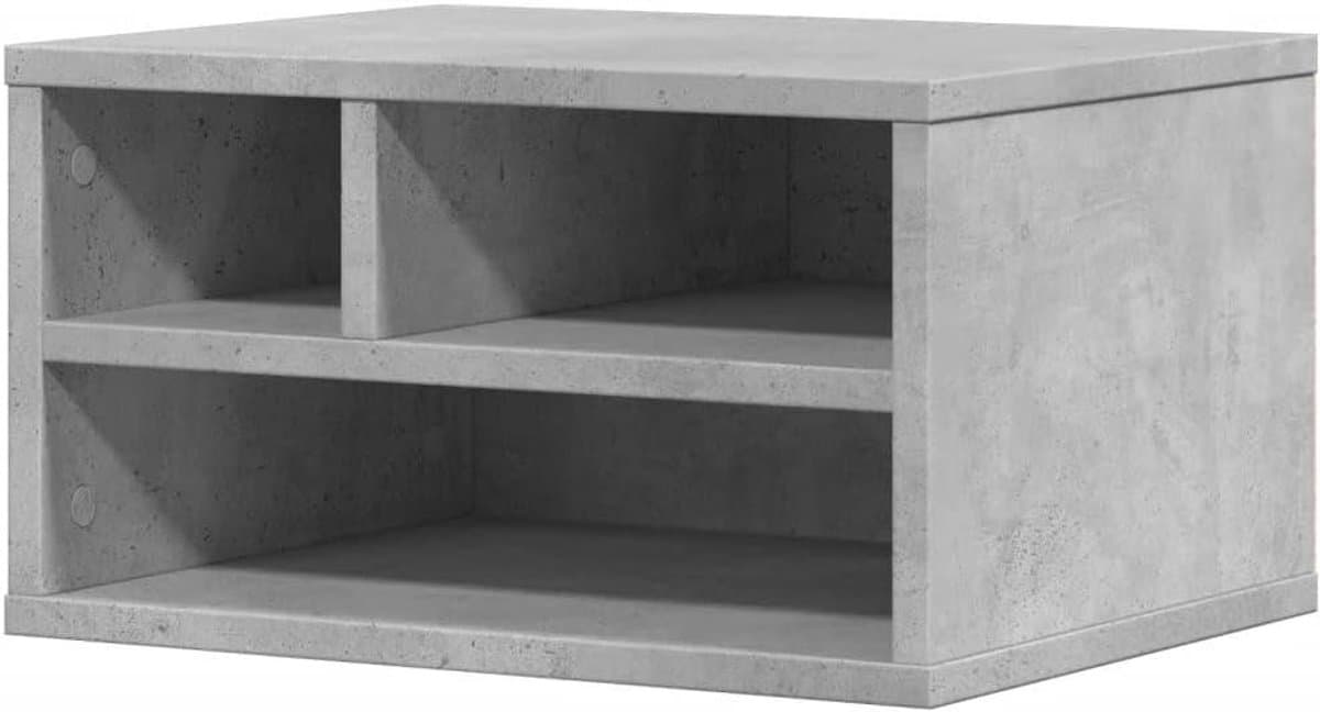 Printerkast Bureau - Bureau Organizer - Werkplek Organiseren - Veelzijdige Opbergruimte - 40x32x22.5 cm - Betongrijs