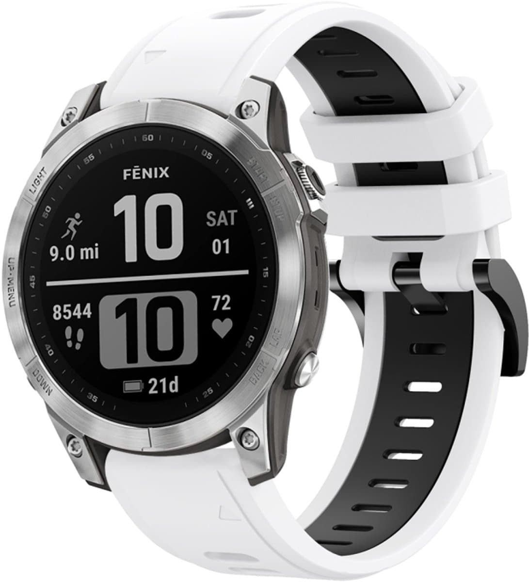 Voor Garmin Instinct 2 Solar Sports tweekleurige siliconen horlogeband (wit + zwart)