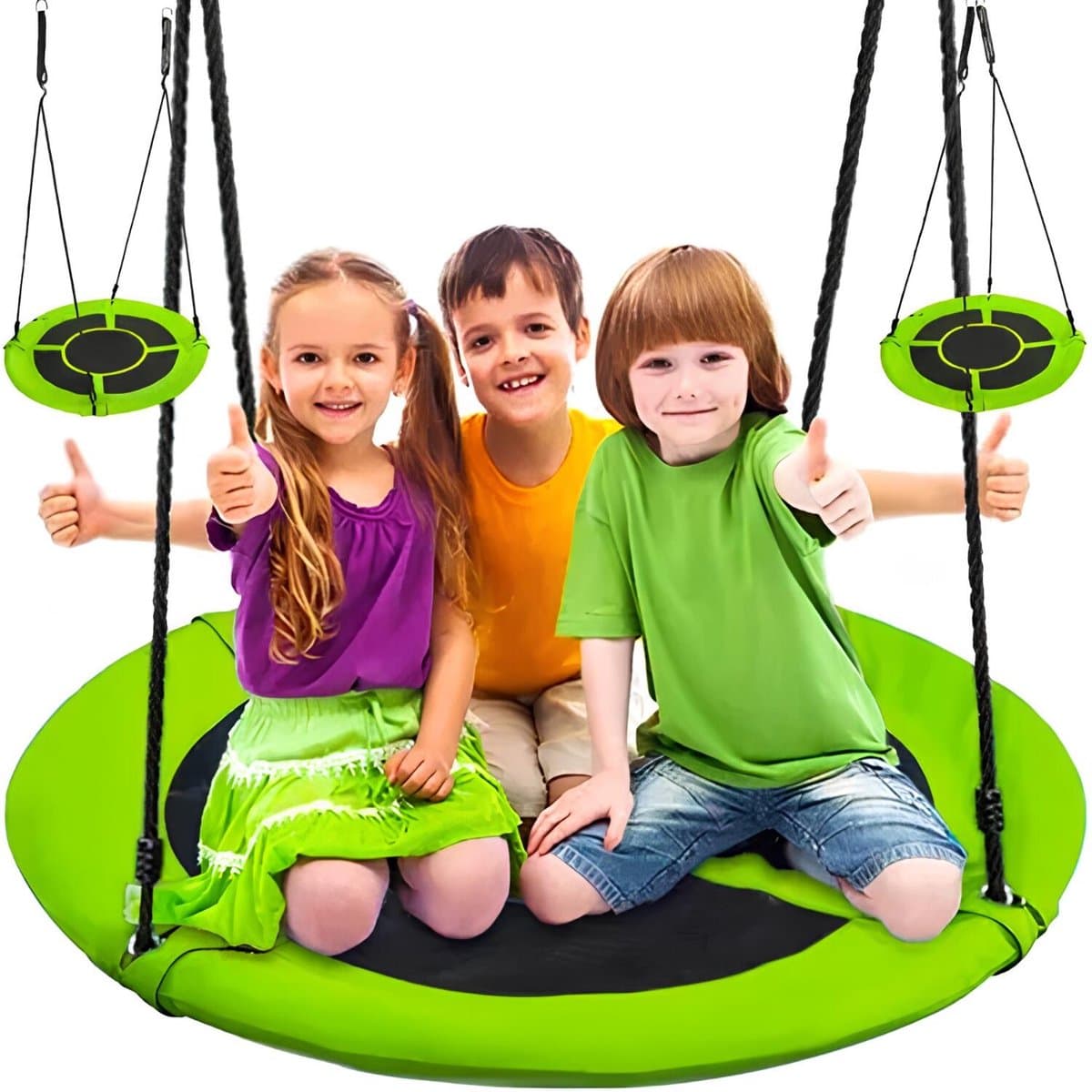 Nestschommel Buitenspeelgoed Ø 100 CM - Slinger schommel- Nest Schommel - Groen - Ronde schommel - Ooienvaarsnest -150 KG Belasting - Voor kinderen en volwassenen