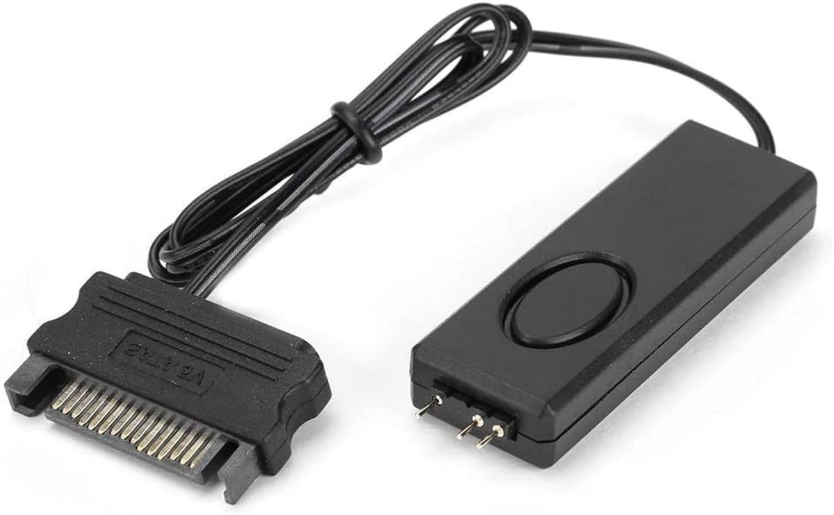 RF Afstandsbediening en Handmatige Besturing SATA Pin LED Controller voor Ventilatoren, Verlichting en Panelen voor 5V ARGB Apparatuur (Zwart)