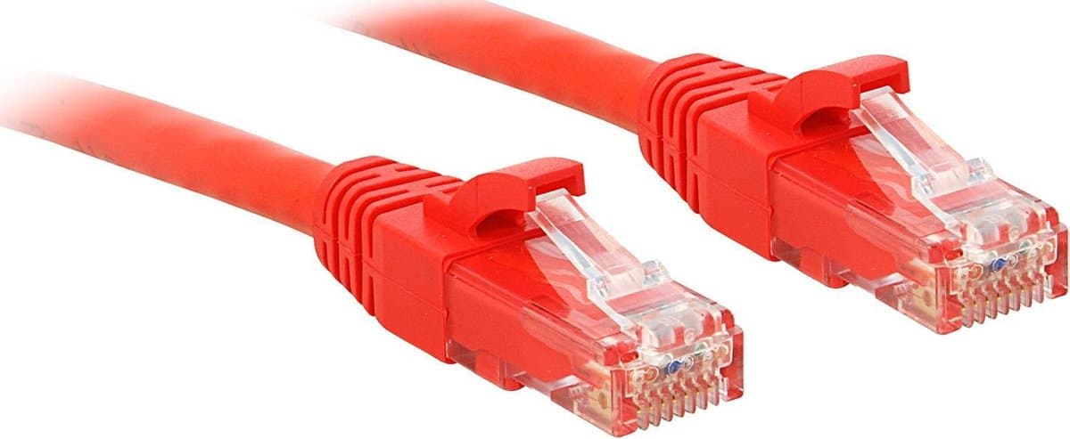 LINDY 48037 RJ45 Netwerkkabel, patchkabel CAT 6 U/UTP 10.00 m Rood 1 stuk(s)