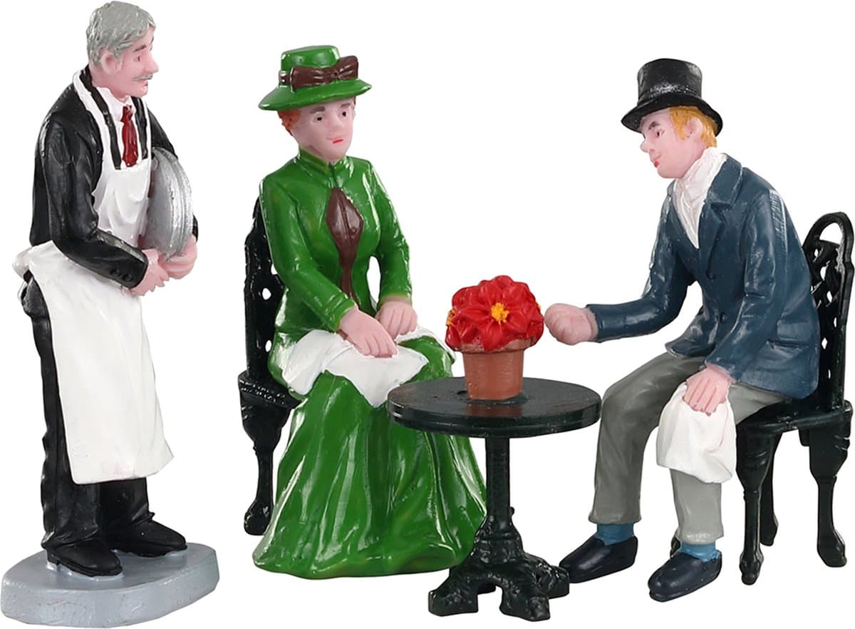 Lemax - Café Society- Set Of 4 - Kersthuisjes & Kerstdorpen
