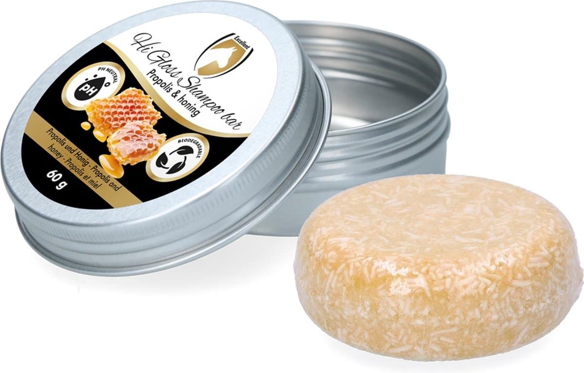 Excellent Hi Gloss Shampoo bar Propolis - Geschikt Voor Paarden - 60 gram - Reinigende en Verzorgende Shampoo - Met Conditioner - Shampoo bar