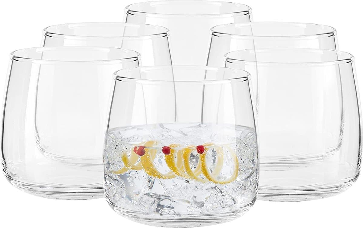 Waterglazen 425 ml ginglazen set van 6 transparante drinkglazen wijnglazen cocktailglazen whiskyglazen set beker rumglazen vaatwasmachinebestendig Emma
