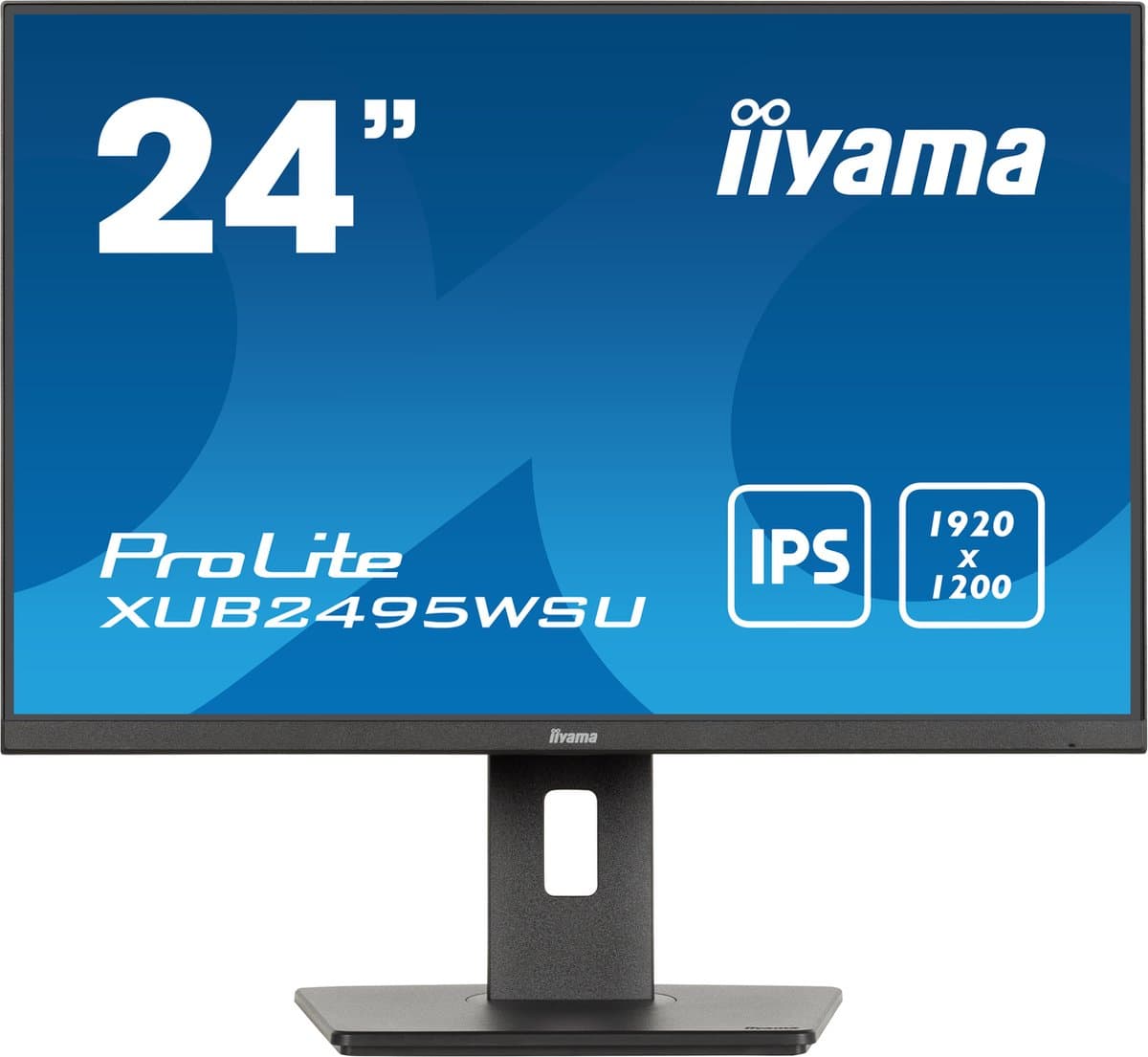 iiyama ProLite 24 inch monitor, randloos aan 3 zijden, met IPS (In-Plane Switching)‑paneel, beeldverhouding 16:10 en in hoogte verstelbare standaard
