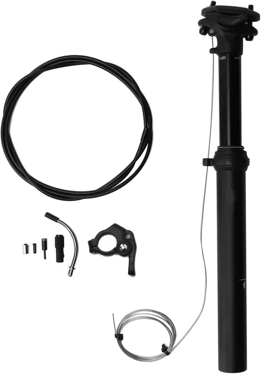 Verende Zadelpen - Verstelbare Fietszadelpen - Comfortabele Fietstocht - Oliedruksysteem - 316 mm Diameter - Zwart