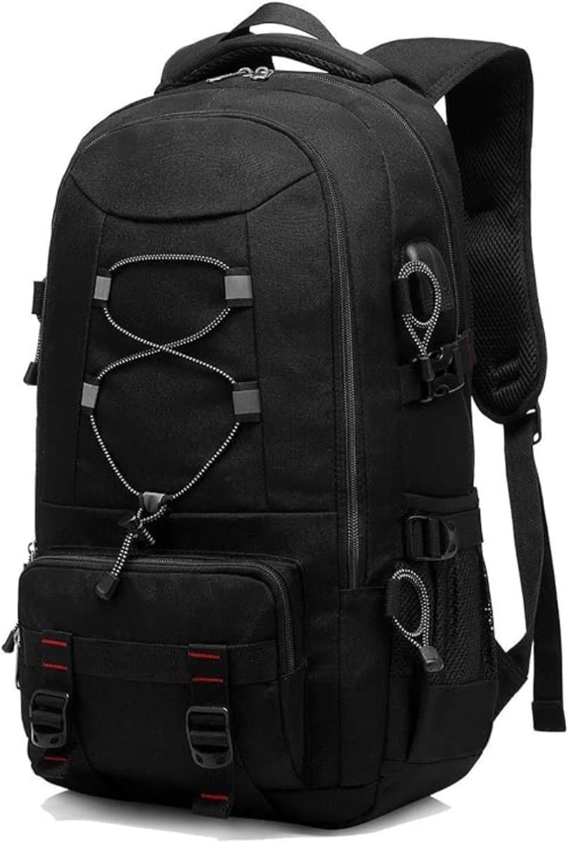 TIM® Trekrugzak - Wandelrugzak - Backpack Dames - Zwart - 34cm x 22cm x 52cm; 780g