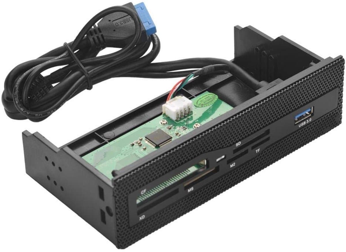 Dailygoody - PC Internal Card Reader - USB 3.0 - Efficiënte Gegevensoverdracht - 6 Kaartsleuven - Ondersteunt Max 64G - Geschikt voor Alle Besturingss