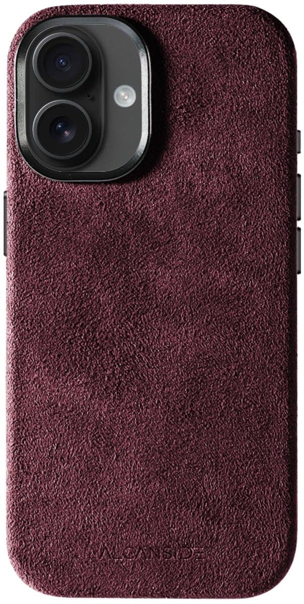 Alcanside Luxe Hoesje geschikt voor Apple iPhone 15 Plus – Magsafe 360° Shock Proof Telefoonhoesje – Premium Alcantara Case – 100% Optimale Bescherming – Red