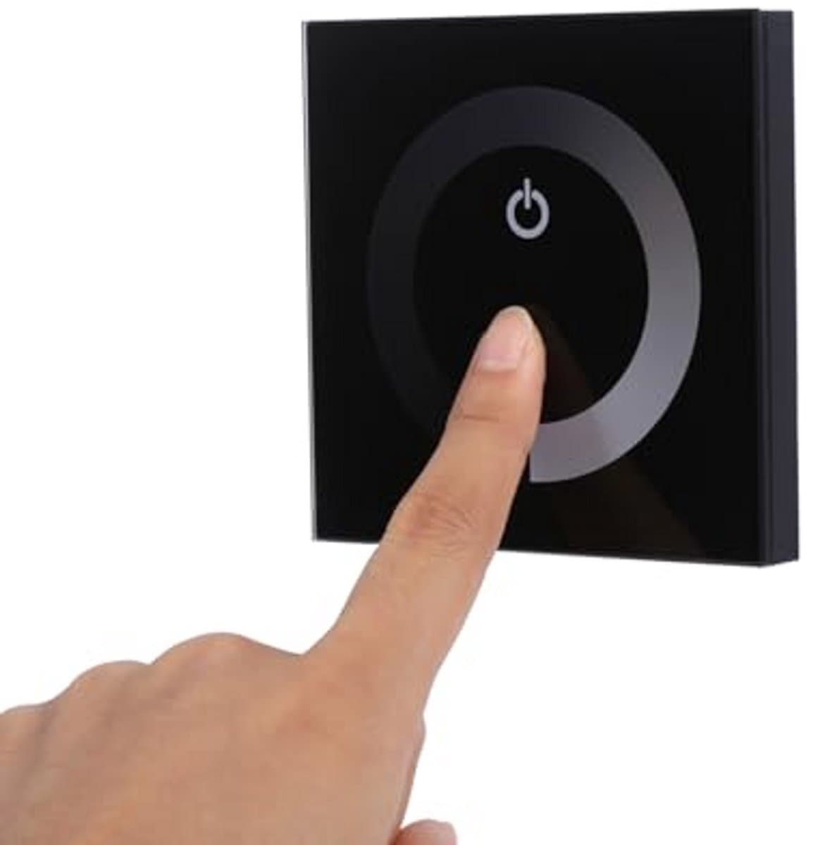 Touchpaneel Dimmer - Wandschakelaar Controller - LED Verlichting - Enkele Kleur Instelbaar - 86x86x35 mm - Zwart