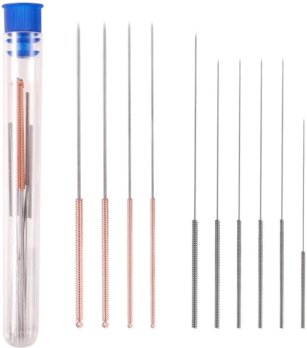 Dailygoods- Nozzle Reinigingsset 20 Stuks - Roestvrij Stalen Reinigingsnaalden - 10 Verschillende Maten - Geschikt voor 3D-Printers - Compleet voor Verstopping - 3D-printer Onderhoudsset