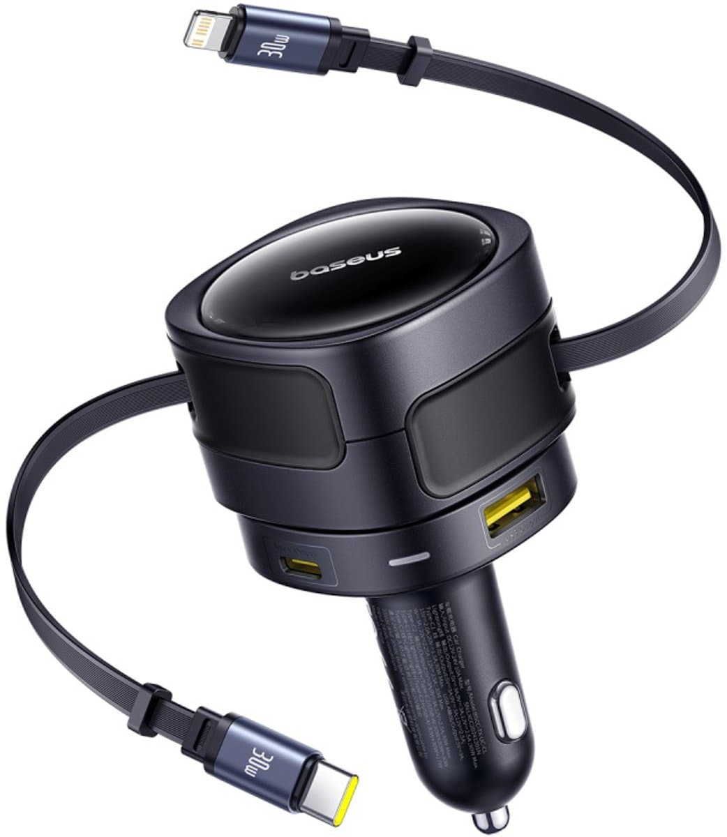 Baseus Autolader 90W 2X Usb-C Voor Telefoons Met Usb-C Kabel