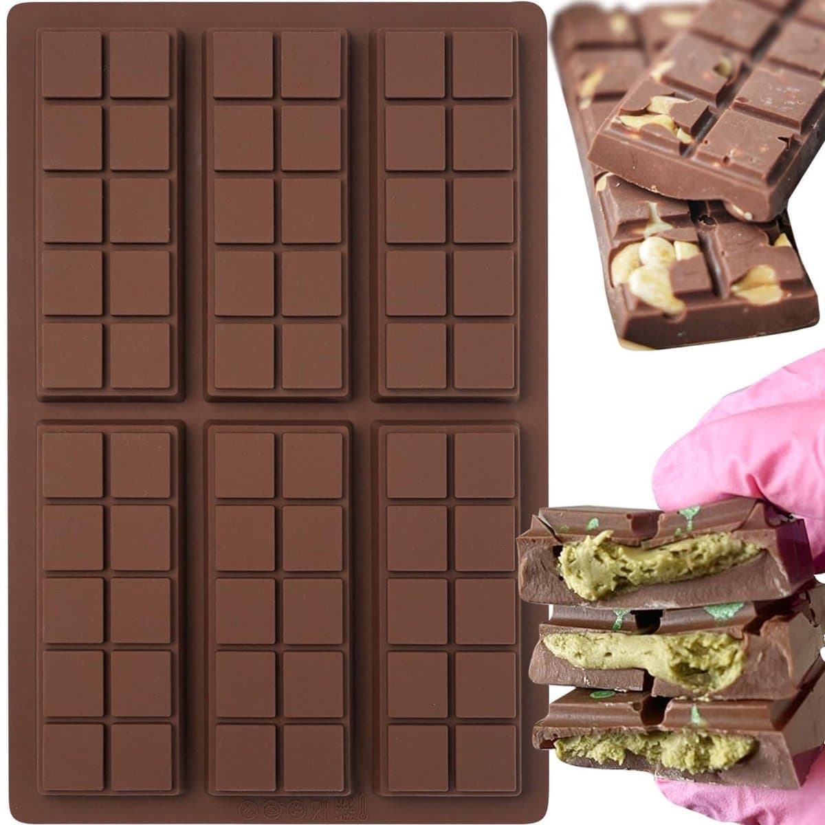 MTTproducts- Chocoladevorm 2 Stuks - Diepe Chocoladevorm - Siliconen Bakvorm - Antiaanbaklaag - Vriezer/Oven/Magnetronbestendig - Voedselveilig Materiaal